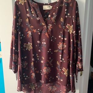 Everleigh floral maroon blouse